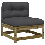 Garden Sofas Armless with Cushions 2 pcs Impregnated Wood Pine - 45-Degree Angle