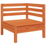 Garden Sofa Corner with Cushions Wax Brown Solid Wood Pine
