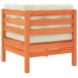 Garden Sofa Corner with Cushions Wax Brown Solid Wood Pine - Close-Up Angle