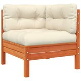 Garden Sofa Corner with Cushions 2 pcs Wax Brown
