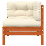 Garden Sofa Corner with Cushions 2 pcs Wax Brown