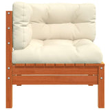 Garden Sofa Corner with Cushions 2 pcs Wax Brown