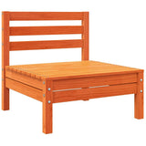 Garden Sofa Armless with Cushions Wax Brown Solid Wood Pine - Top-Down View