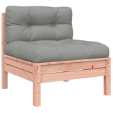 Garden Sofa Armless with Cushions 2 pcs Solid Wood Douglas - 45-Degree Angle