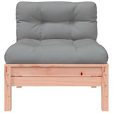 Garden Sofa Armless with Cushions 2 pcs Solid Wood Douglas - Rear View