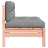 Garden Sofa Armless with Cushions 2 pcs Solid Wood Douglas - Close-Up Angle