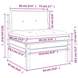 Garden Sofa Armless with Cushions 2 pcs Impregnated Wood Pine