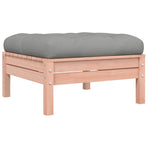 Garden Footstool with Cushion Solid Wood Douglas