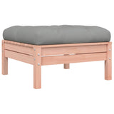 Garden Footstool with Cushion Solid Wood Douglas - Front View