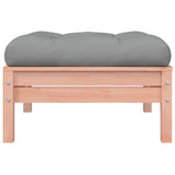 Garden Footstool with Cushion Solid Wood Douglas - 45-Degree Angle
