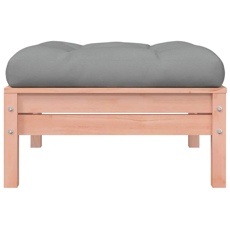 Garden Footstool with Cushion Solid Wood Douglas