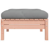 Garden Footstool with Cushion Solid Wood Douglas - Rear View