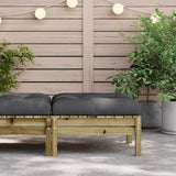 Garden Footstool with Cushion Impregnated Wood Pine - Side View