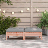 Garden Footstools with Cushions 2 pcs Solid Wood Douglas - Side View