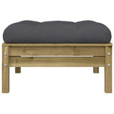 Garden Footstools with Cushions 2 pcs Impregnated Wood Pine - Rear View