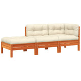Garden Sofa with Cushions and Footstool 3-Seater - Front View