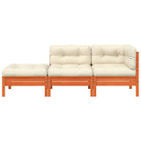 Garden Sofa with Cushions and Footstool 3-Seater