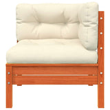 Garden Sofa with Cushions and Footstool 3-Seater - Close-Up Angle