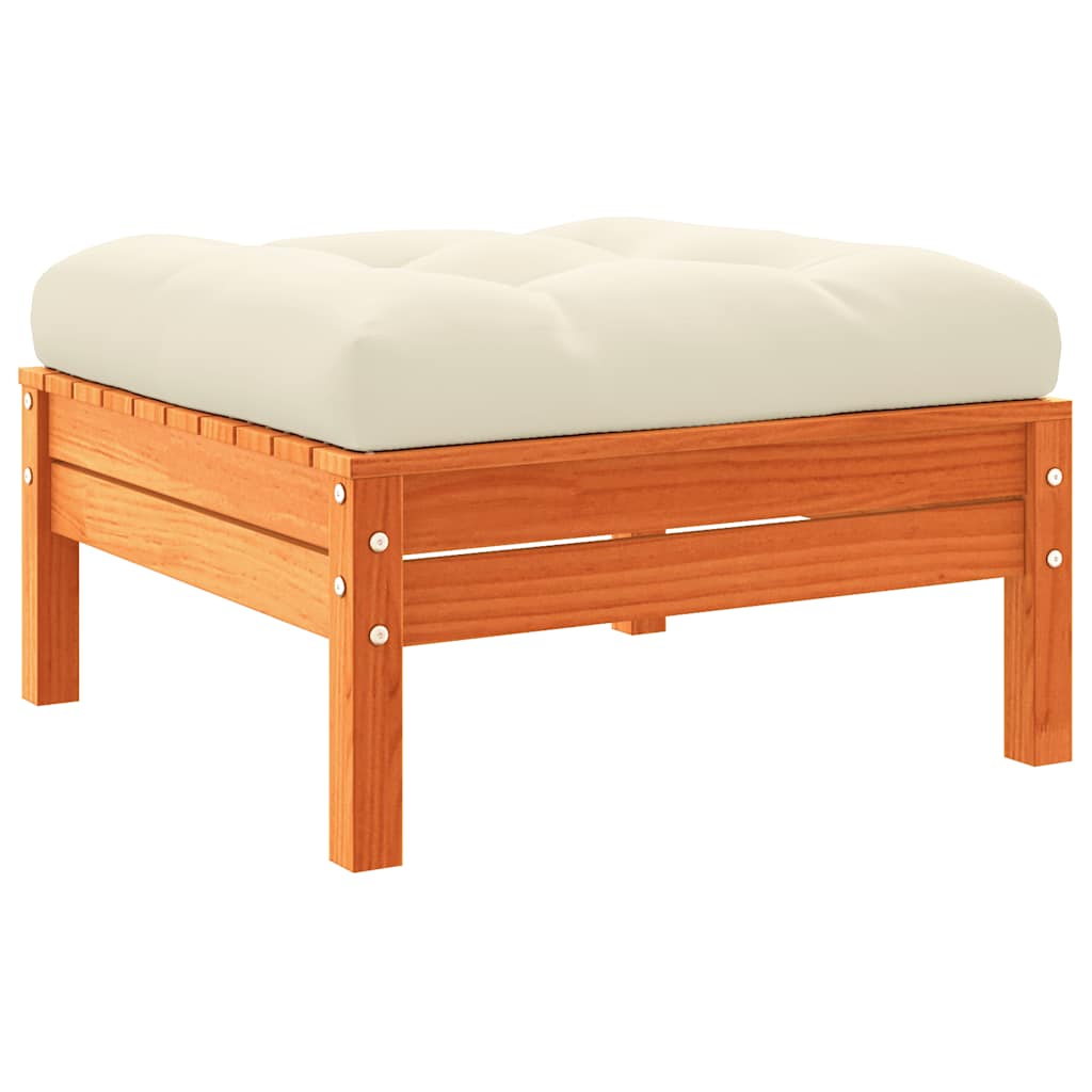 Garden Sofa with Cushions and Footstool 3-Seater