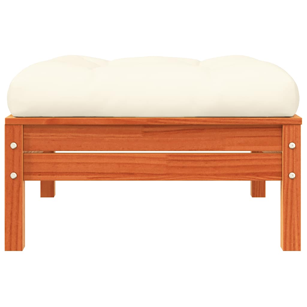 Garden Sofa with Cushions and Footstool 3-Seater