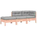 Garden Sofa with Cushions and Footstool 3-Seater - Front View
