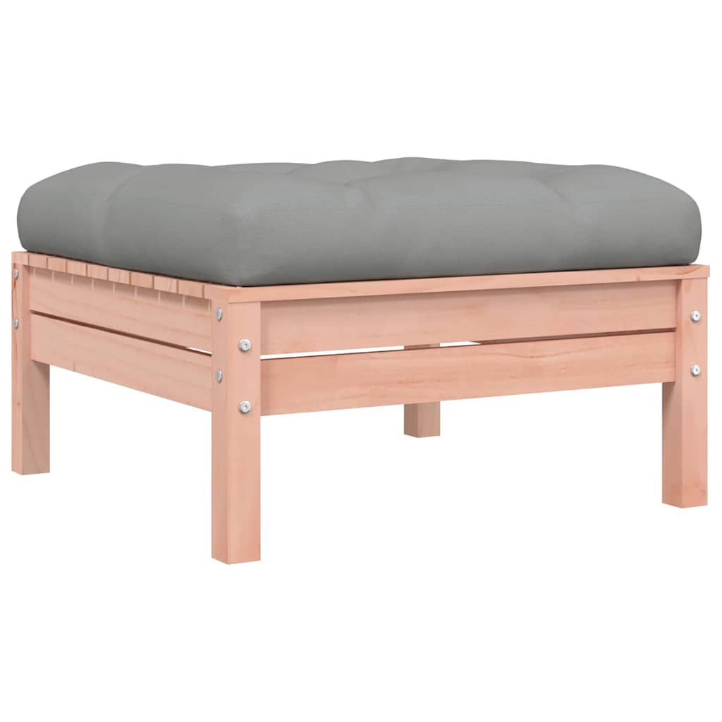 Garden Sofa with Cushions and Footstool 3-Seater