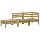 Garden Sofa with Cushions and Footstool 3-Seater
