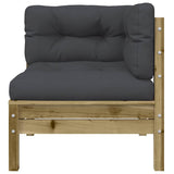 Garden Sofa with Cushions and Footstool 3-Seater - Close-Up Angle