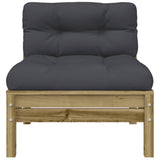 Garden Sofa with Cushions and Footstool 3-Seater