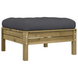 Garden Sofa with Cushions and Footstool 3-Seater