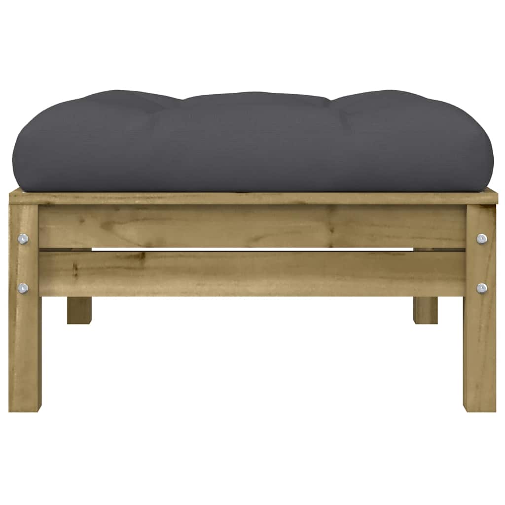 Garden Sofa with Cushions and Footstool 3-Seater