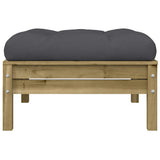 Garden Sofa with Cushions and Footstool 3-Seater