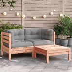 Garden Sofa with Cushions and Footstool 2-Seater