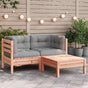 Garden Sofa with Cushions and Footstool 2-Seater