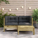 Garden Sofa with Cushions and Footstool 2-Seater - Side View