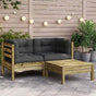 Garden Sofa with Cushions and Footstool 2-Seater