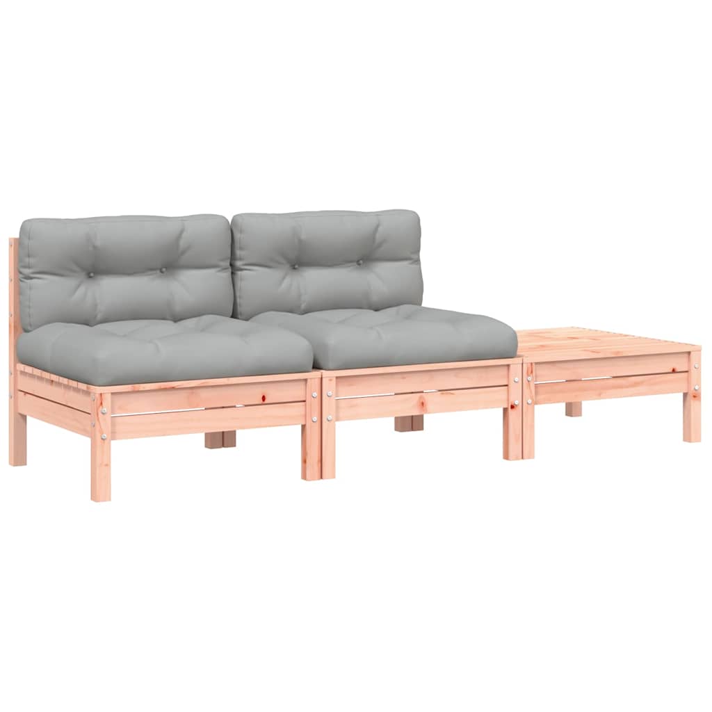 Garden Sofa with Cushions and Footstool 2-Seater