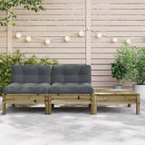 Garden Sofa with Cushions and Footstool 2-Seater - Side View