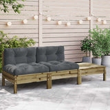 Garden Sofa with Cushions and Footstool 2-Seater
