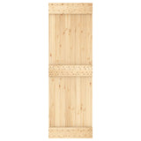 Sliding Door with Hardware Set 70x210 cm Solid Wood Pine - Top-Down View
