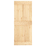 Sliding Door with Hardware Set 85x210 cm Solid Wood Pine - 45-Degree Angle