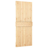 Sliding Door with Hardware Set 80x210 cm Solid Wood Pine - Top-Down View