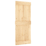 Sliding Door with Hardware Set 85x210 cm Solid Wood Pine - Side View