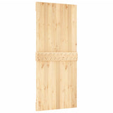 Sliding Door with Hardware Set 90x210 cm Solid Wood Pine - Top-Down View