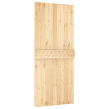 Sliding Door with Hardware Set 90x210 cm Solid Wood Pine - Top-Down View