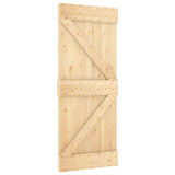 Sliding Door with Hardware Set 85x210 cm Solid Wood Pine - Side View