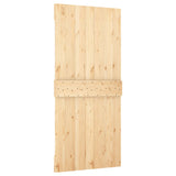 Sliding Door with Hardware Set 95x210 cm Solid Wood Pine - Top-Down View