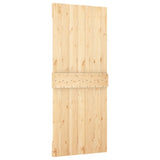 Sliding Door with Hardware Set 90x210 cm Solid Wood Pine - Top-Down View