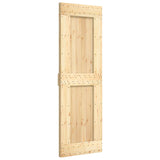 Sliding Door with Hardware Set 70x210 cm Solid Wood Pine - Side View