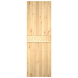 Sliding Door with Hardware Set 70x210 cm Solid Wood Pine - Top-Down View